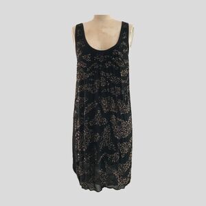 All Saints Black Silk Sleeveless Racerback Sequin Cocktail Poison Mini Dress - 6